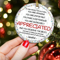 Thank You Gifts For Boss, Coworkers, Friends - You Are Amazing - Personalized Ceramic Ornament