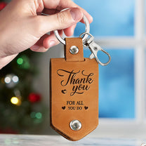 Thank You Gifts For Coworker Colleague Leaving - Personalized Leather Photo Keychain