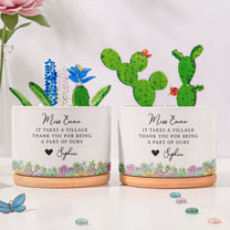 Thank You Gifts For Coworkers, Boss, Mentor, Leaving Gifts - Personalized Plant Pot With Glass Succulents