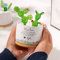 Thank You Gifts For Coworkers, Boss, Mentor, Leaving Gifts - Personalized Plant Pot With Glass Succulents