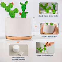 Thank You Gifts For Coworkers, Boss, Mentor, Leaving Gifts - Personalized Plant Pot With Glass Succulents