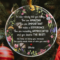 Thank You Gifts - In Case No One Told You Today - Gifts For Friends, Coworkers, Family - Personalized Acrylic Ornament