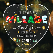 Thank You Gifts - It Takes A Village - Gifts For Friends, Coworkers, Family - Personalized Acrylic Ornament