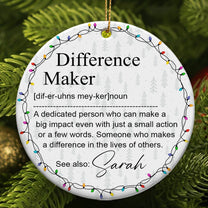 Thank You Gifts For Boss, Coworkers, Friends - Difference Maker - Personalized Ceramic Ornament