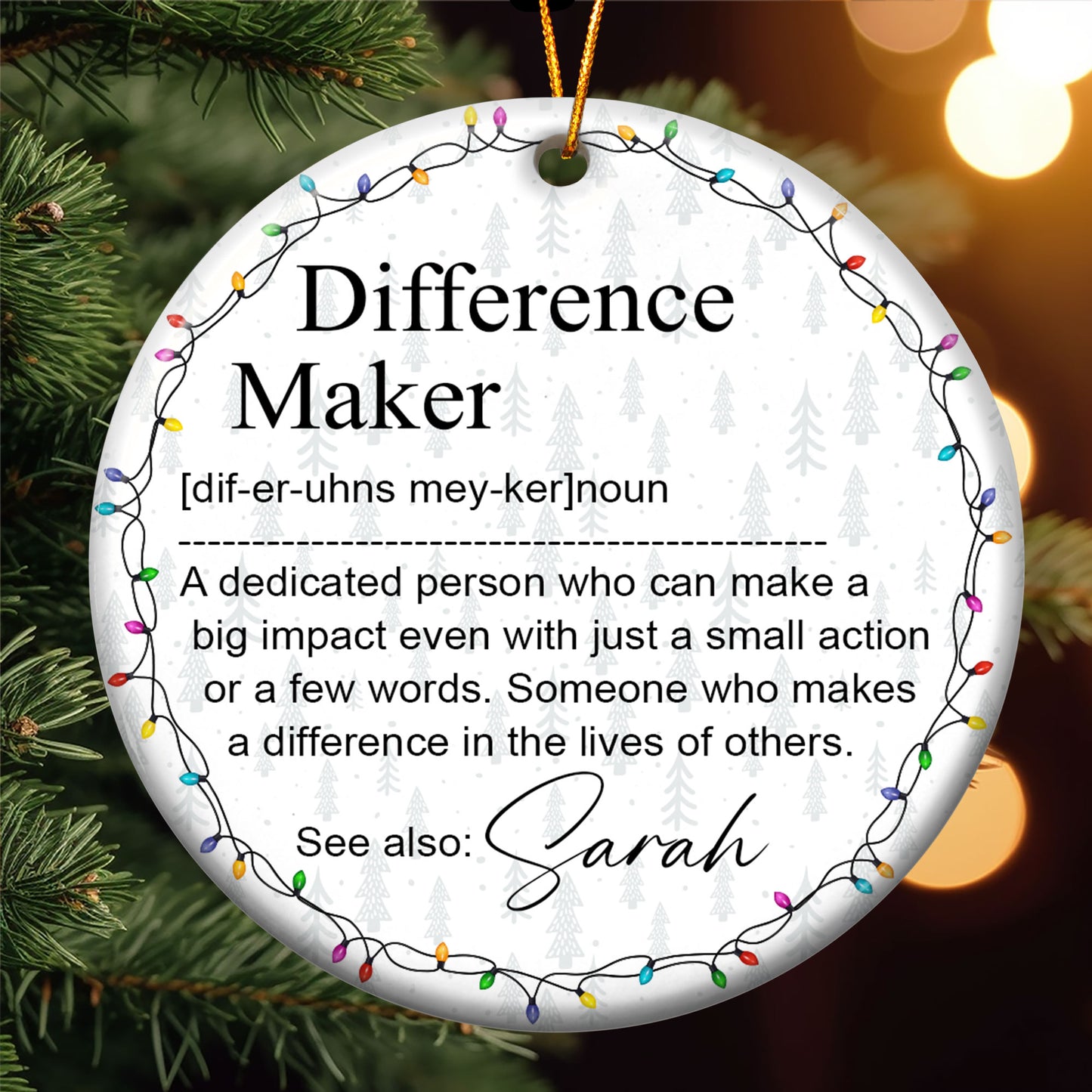 Thank You Gifts For Boss, Coworkers, Friends - Difference Maker - Personalized Ceramic Ornament