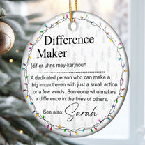 Thank You Gifts For Boss, Coworkers, Friends - Difference Maker - Personalized Ceramic Ornament