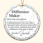 Thank You Gifts For Boss, Coworkers, Friends - Difference Maker - Personalized Ceramic Ornament
