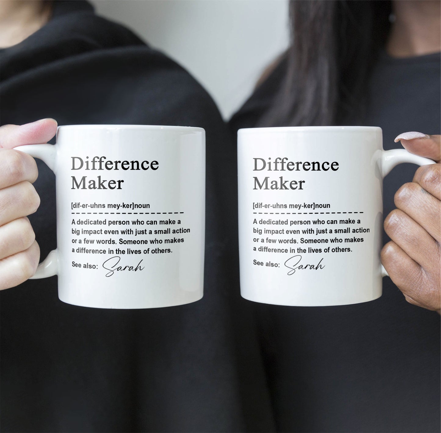 Thank You Mug - Difference Maker - Mentor Appreciation For Coworkers, Family, Leader, Boss - Personalized Mug