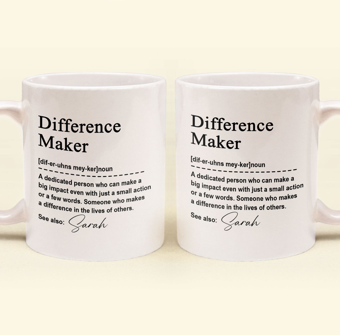 Thank You Mug - Difference Maker - Mentor Appreciation For Coworkers, Family, Leader, Boss - Personalized Mug