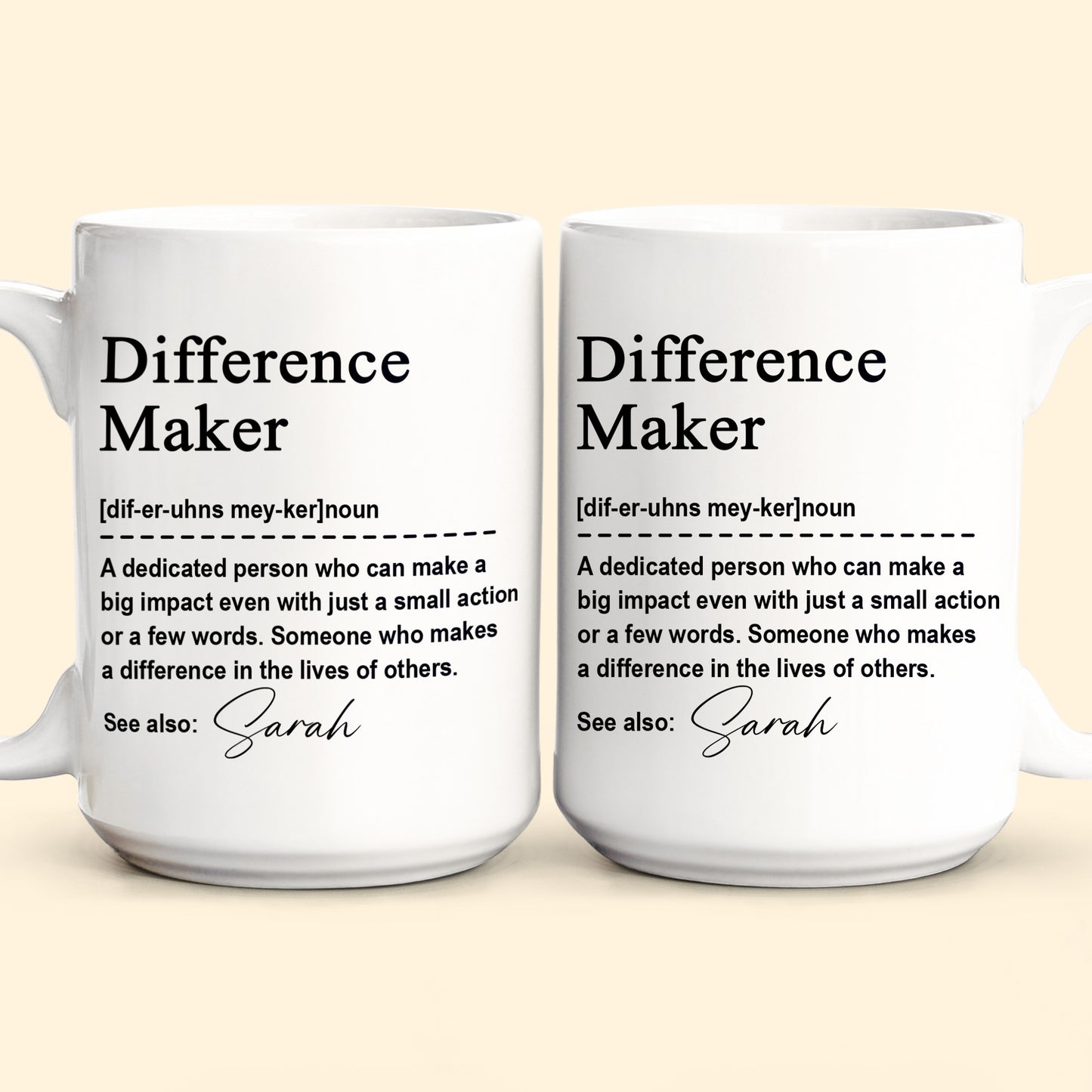 Thank You Mug - Difference Maker - Mentor Appreciation For Coworkers, Family, Leader, Boss - Personalized Mug