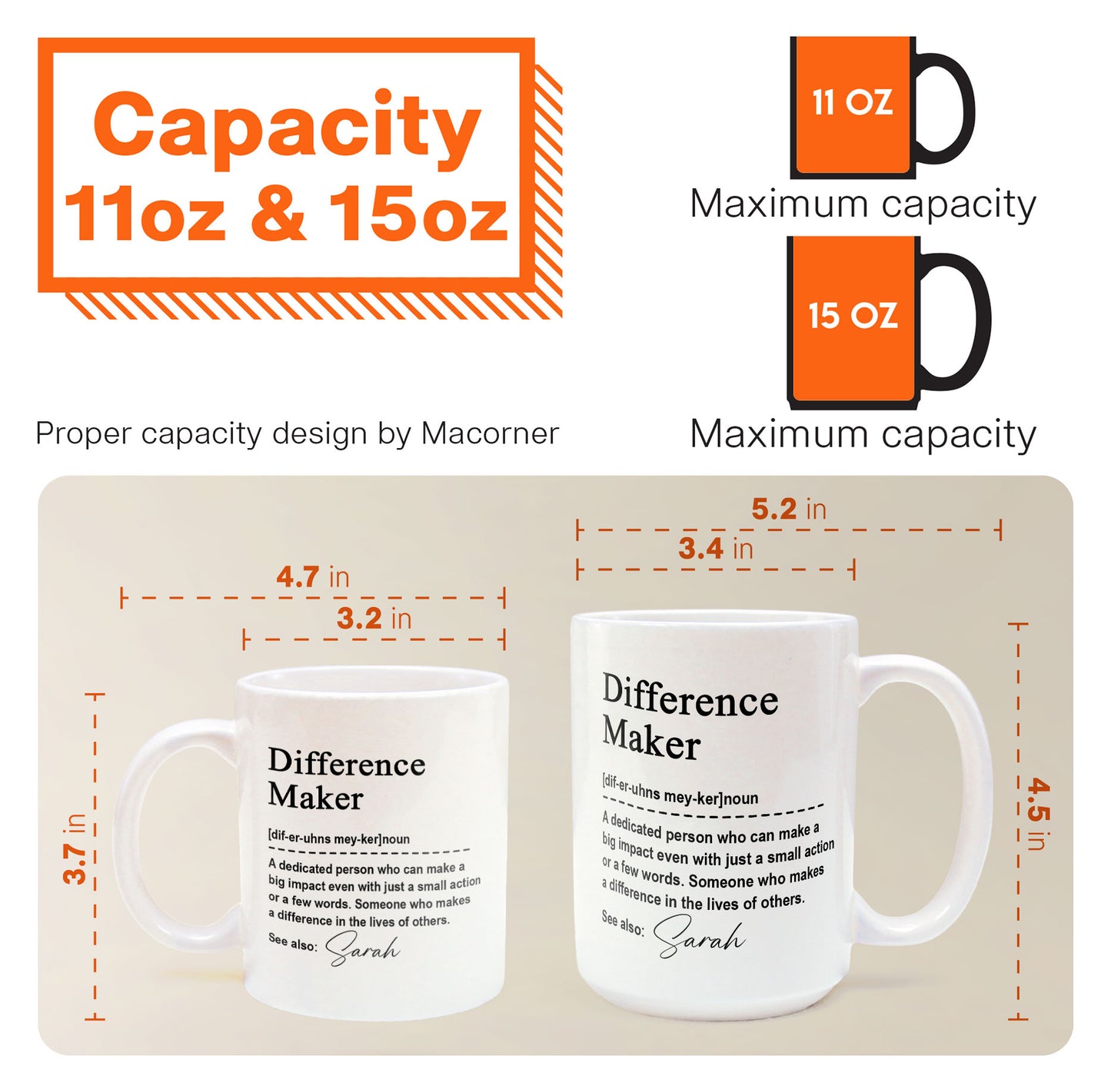 Thank You Mug - Difference Maker - Mentor Appreciation For Coworkers, Family, Leader, Boss - Personalized Mug