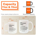 Thank You Mug - Difference Maker - Mentor Appreciation For Coworkers, Family, Leader, Boss - Personalized Mug