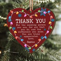 Thank You Ornament You Are Truly Appreciated - Personalized Wooden Ornament