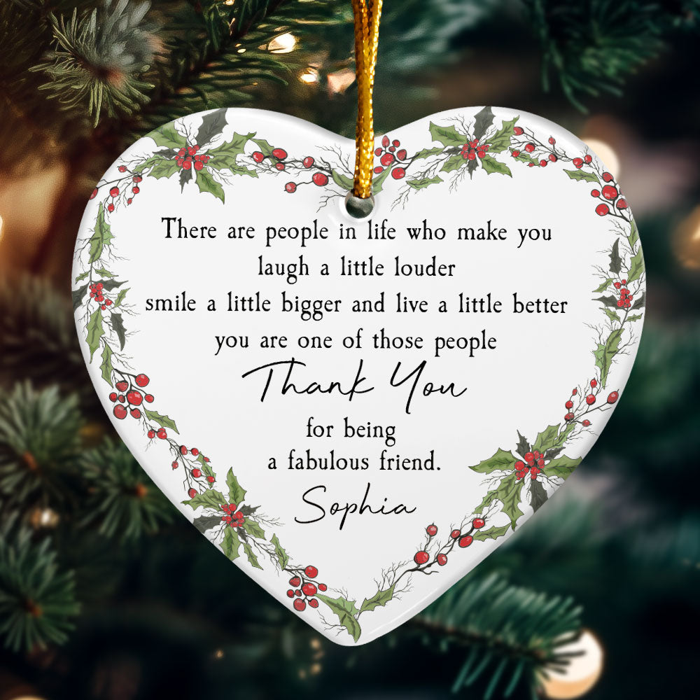 Thank You - Personalized Heart Shaped Ceramic Ornament