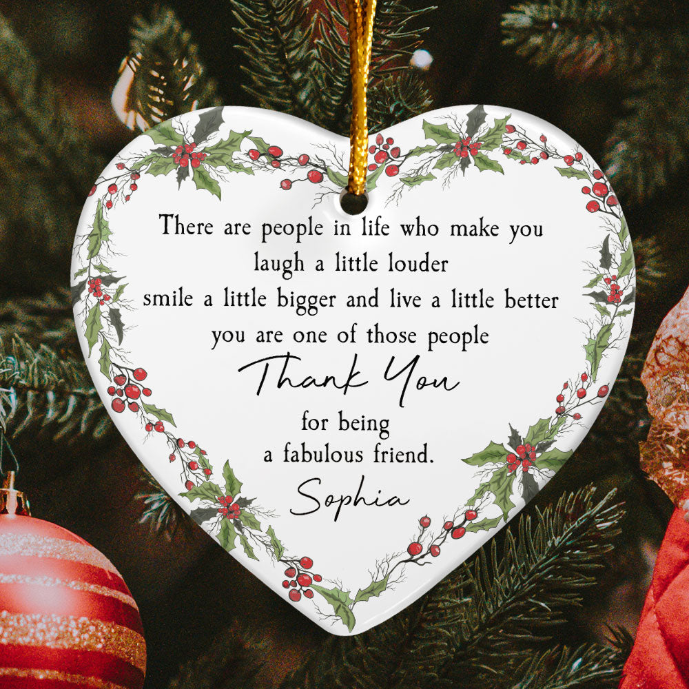 Thank You - Personalized Heart Shaped Ceramic Ornament