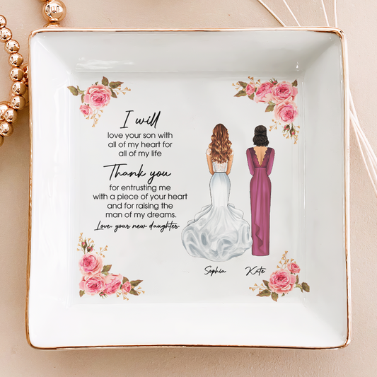 Thank You Raising The Man Of My Dream Mother Of The Groom - Personalized Jewelry Dish