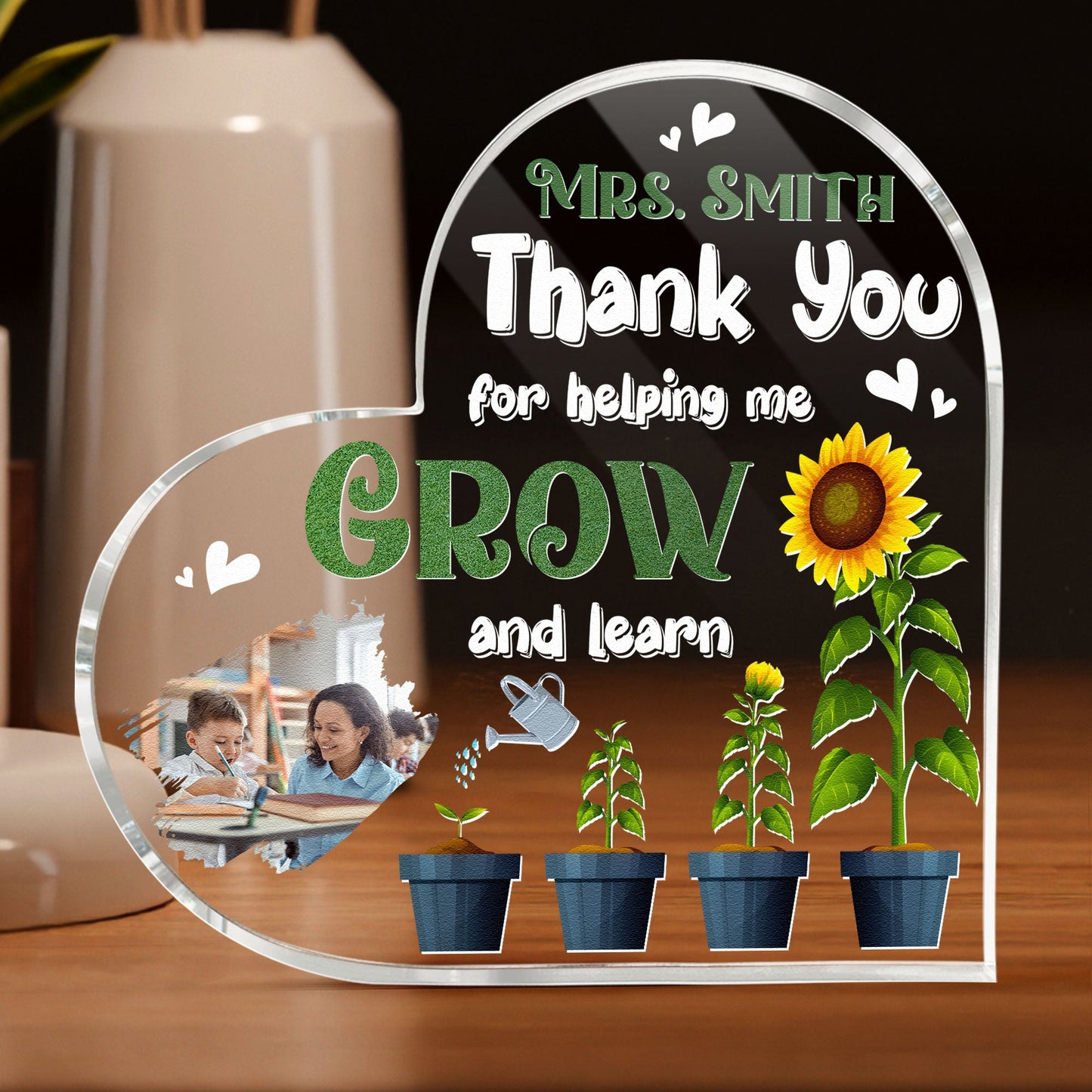 Thank You Teacher  - Personalized Acrylic Photo Plaque