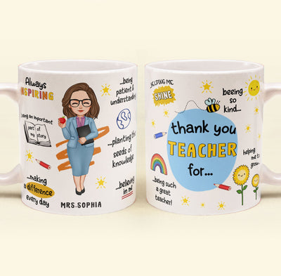 Thank You Teacher - Personalized Mug