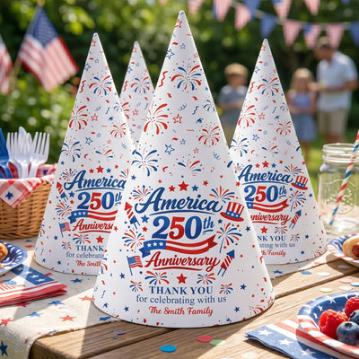 Thank You For Celebrating With Us - Personalized Party Hats