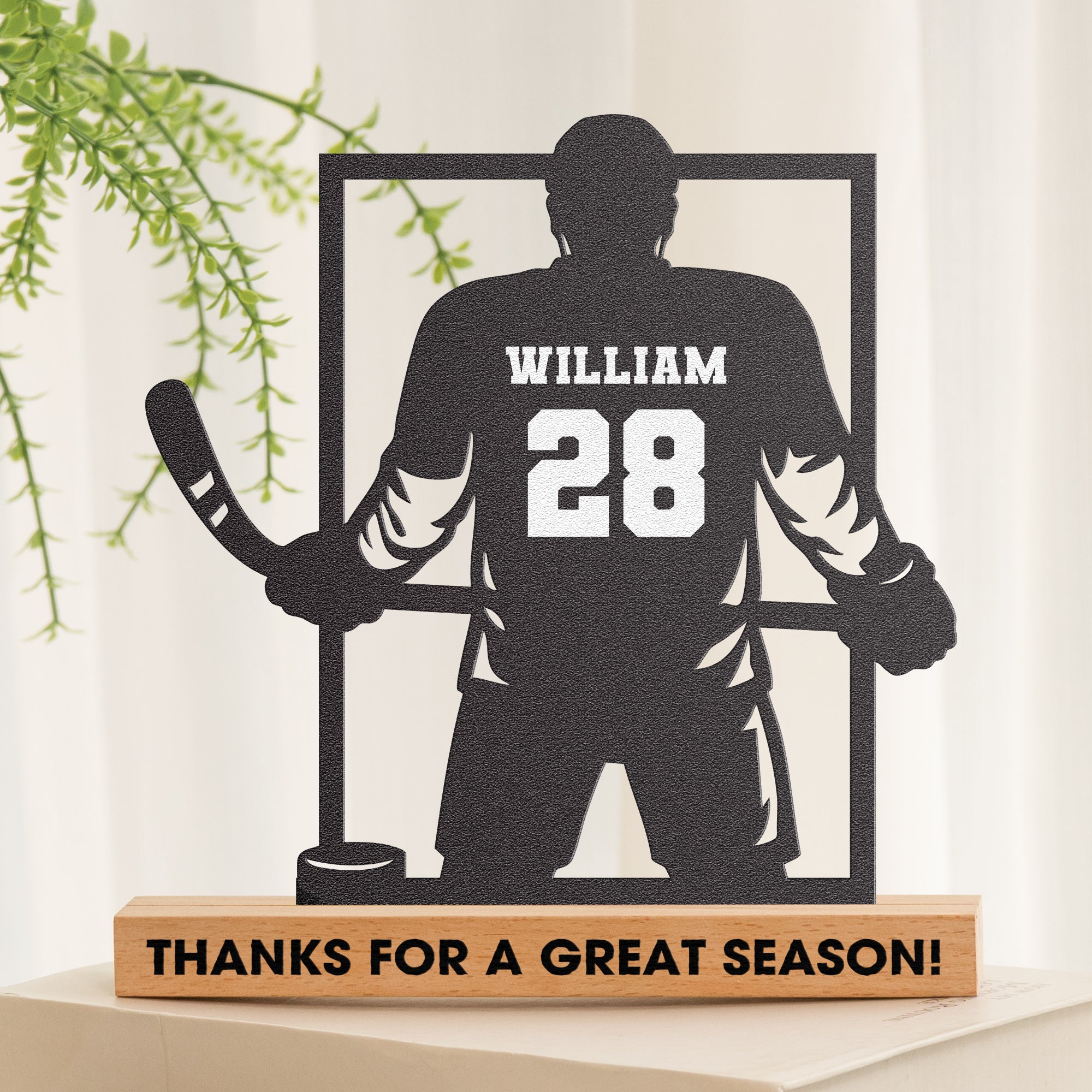 Thanks For A Great Season - Personalized Metal Desk Silhouette Sculpture