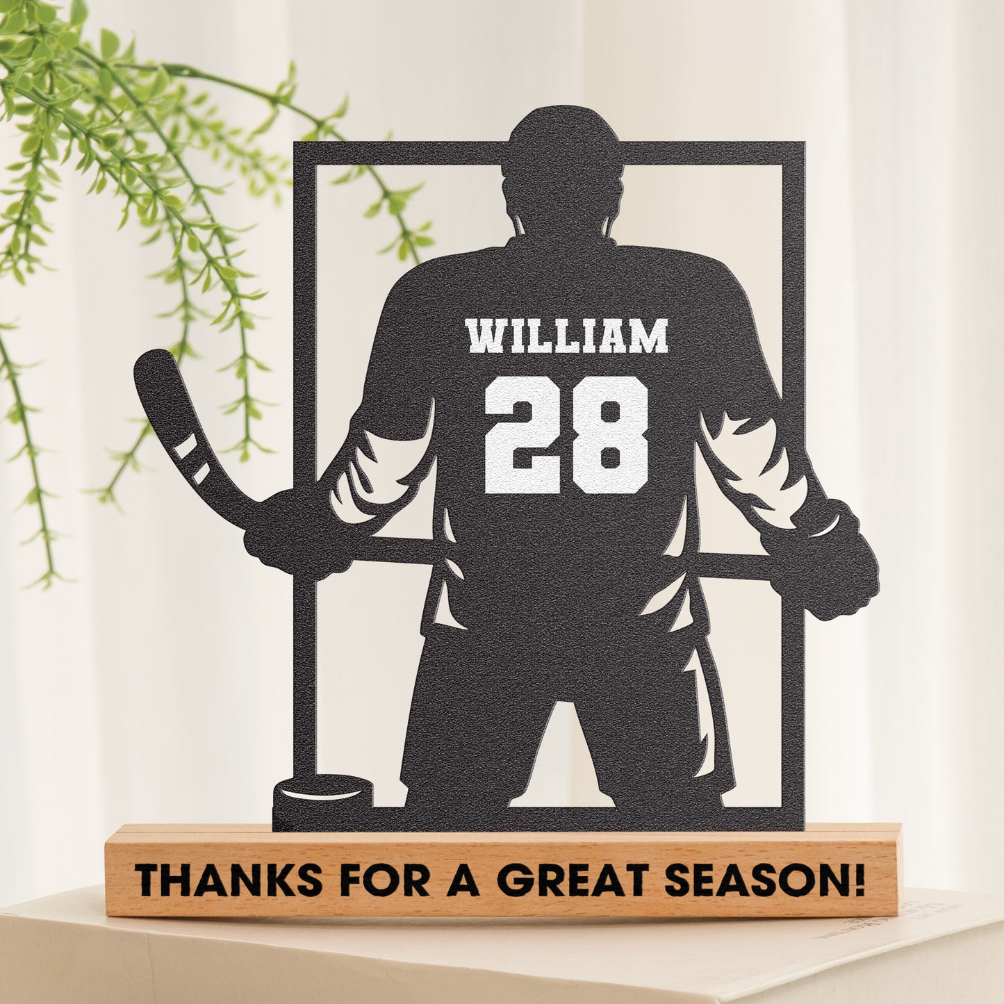 Thanks For A Great Season - Personalized Metal Desk Silhouette Sculpture