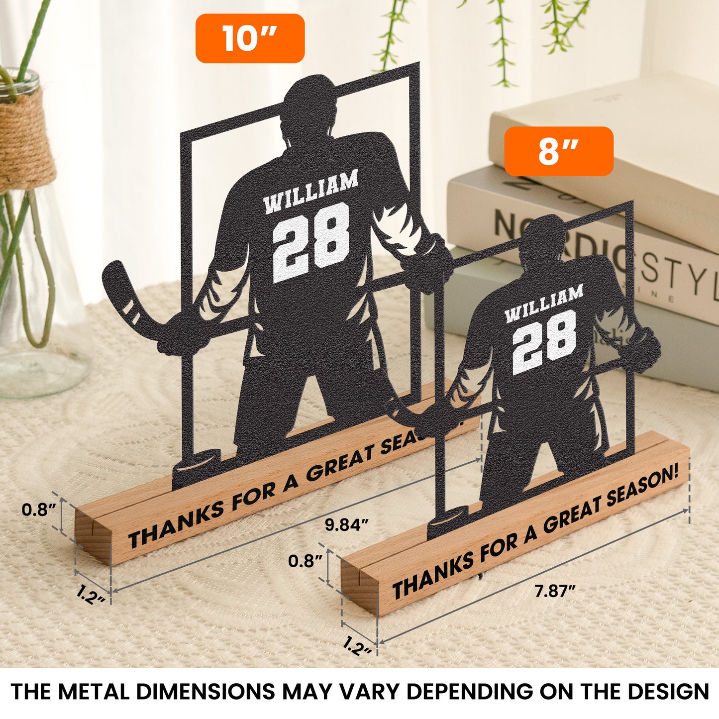 Thanks For A Great Season - Personalized Metal Desk Silhouette Sculpture