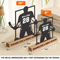 Thanks For A Great Season - Personalized Metal Desk Silhouette Sculpture