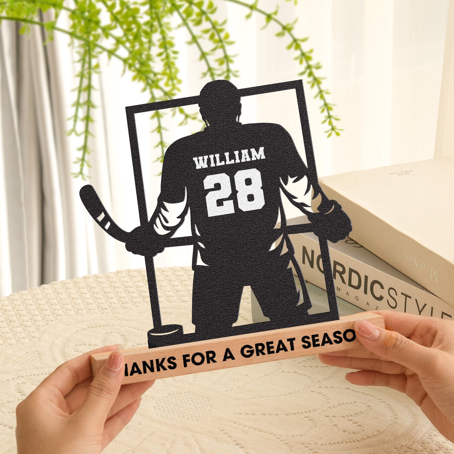 Thanks For A Great Season - Personalized Metal Desk Silhouette Sculpture