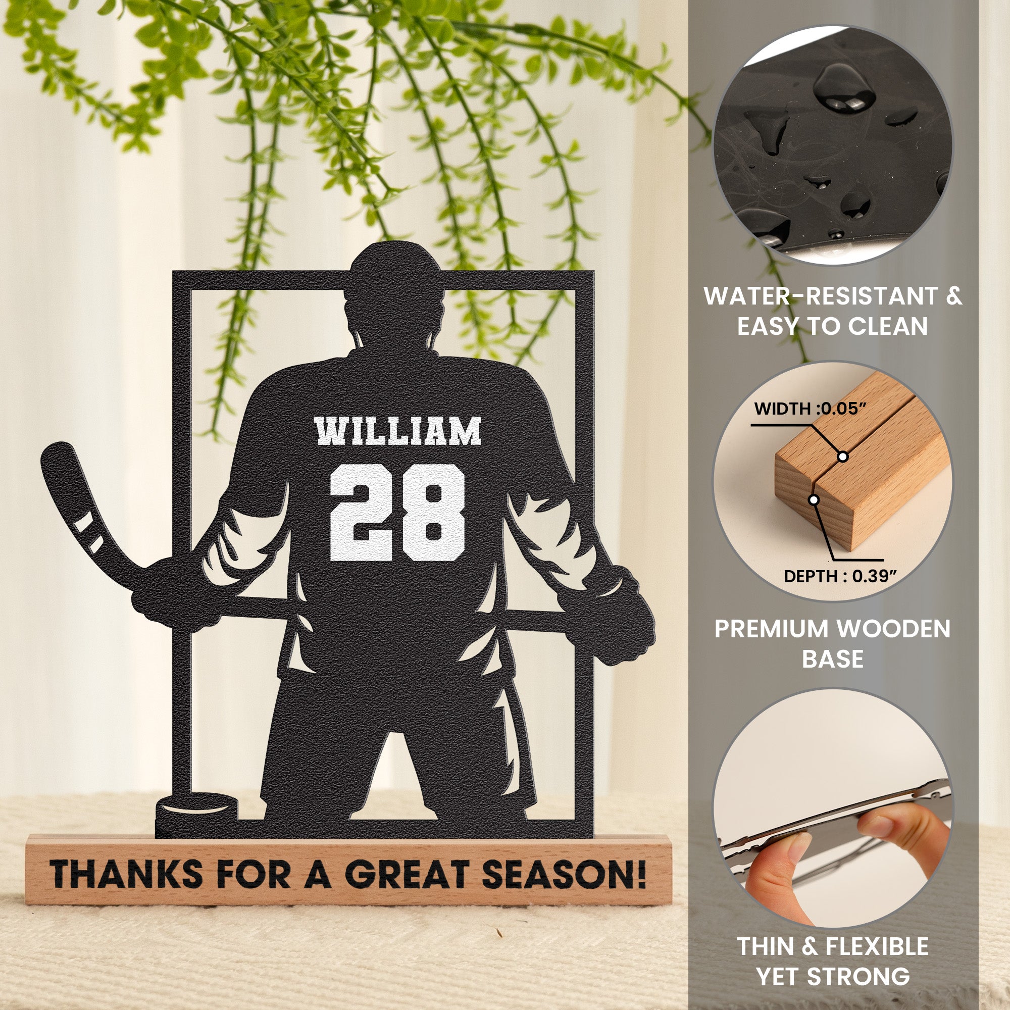 Thanks For A Great Season - Personalized Metal Desk Silhouette Sculpture