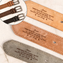 Thanks For All The Amazing Orgasms - Personalized Cowhide Belt