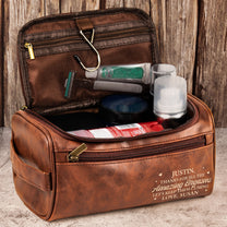 Thanks For All The Amazing Orgasms - Personalized Leather Toiletry Bag