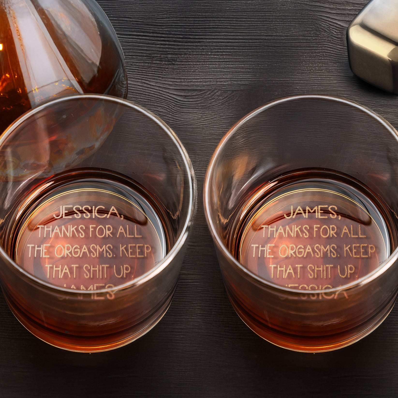 Personalized Valentines Pint Glass - Thanks For All The Orgasms - Valentines Gift Idea For Him