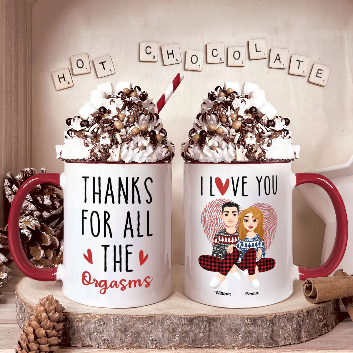 Thanks For All The Orgasms - Personalized Accent Mug