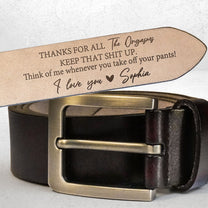 Thanks For All The Orgasms - Personalized Engraved Leather Belt