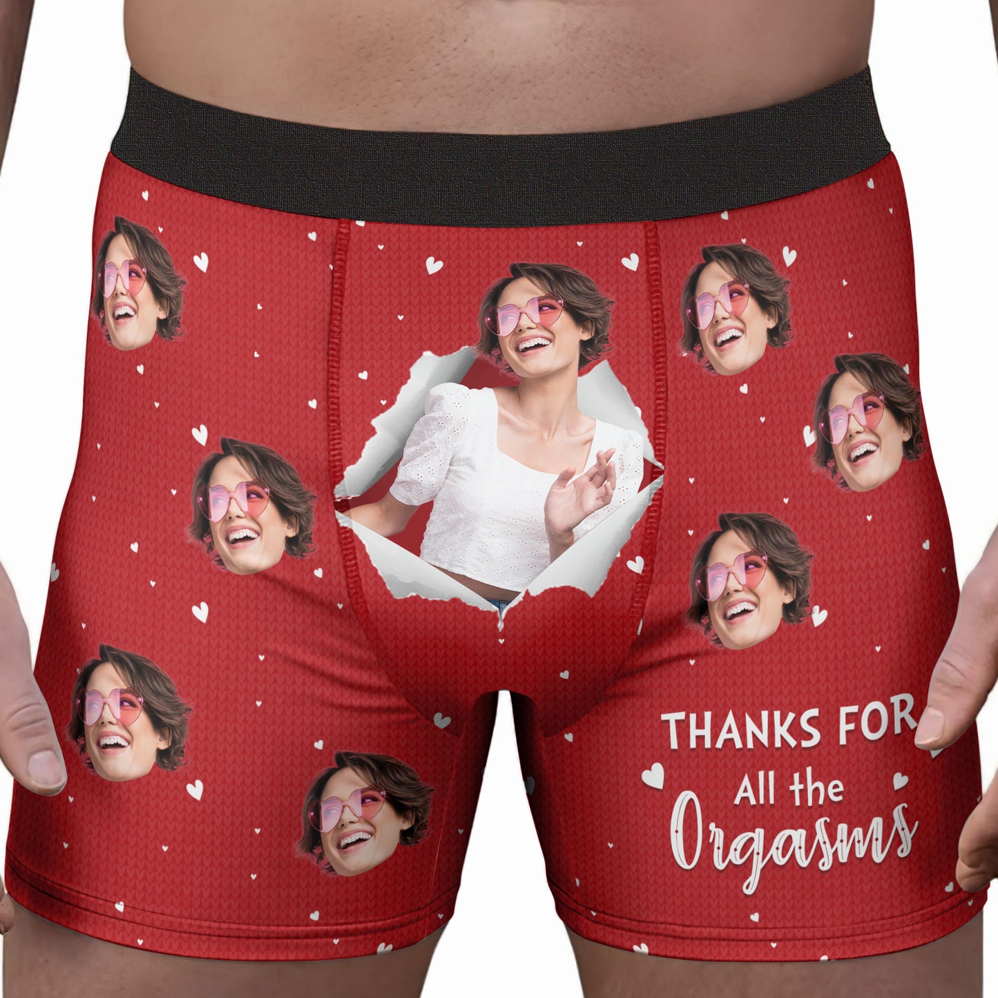 Thanks For All The Orgasms - Personalized Photo Men's Boxer Briefs