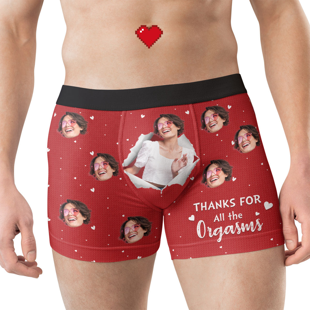 Thanks For All The Orgasms - Personalized Photo Men's Boxer Briefs