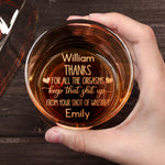 Thanks For All The Orgasms - Personalized Whiskey Glass With Photo