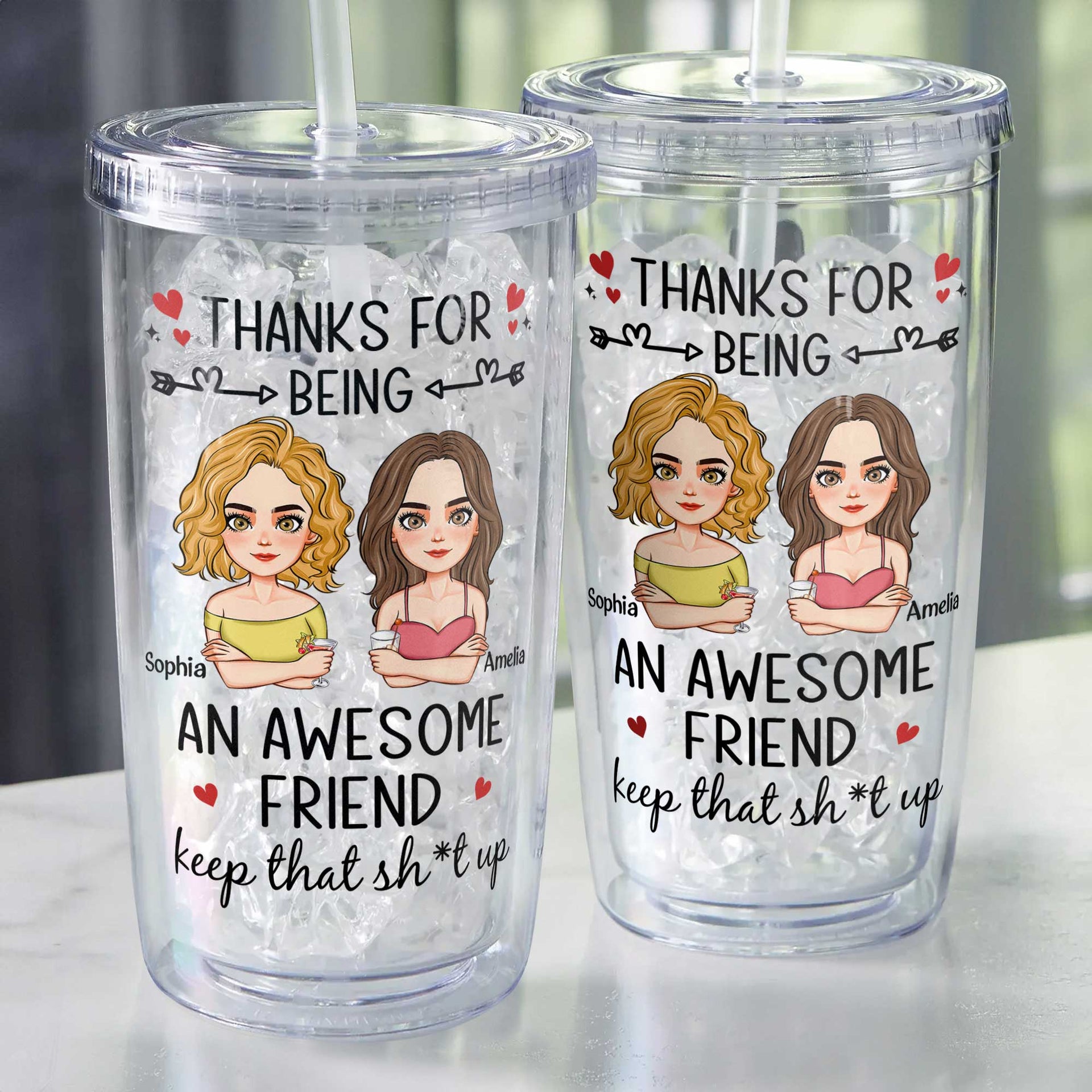 Best Friends philoSophie's® Personalized 17 oz. Acrylic Insulated Tumbler