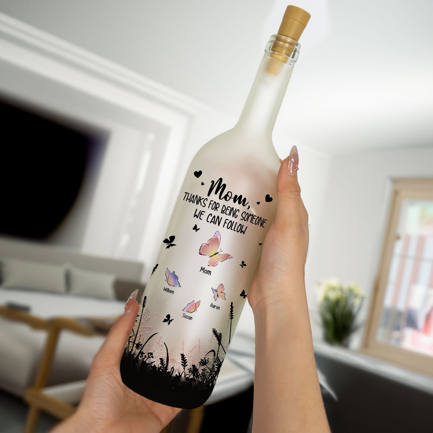 Thanks For Being Someone We Can Follow - Personalized Bottle Lamp