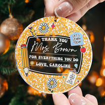 Thanks For Everything You Do Christmas Teacher Ornament - Personalized Acrylic Ornament