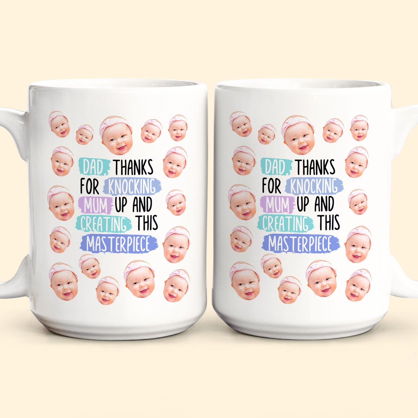 Thanks For Knocking Mum Up - Personalized Photo Mug