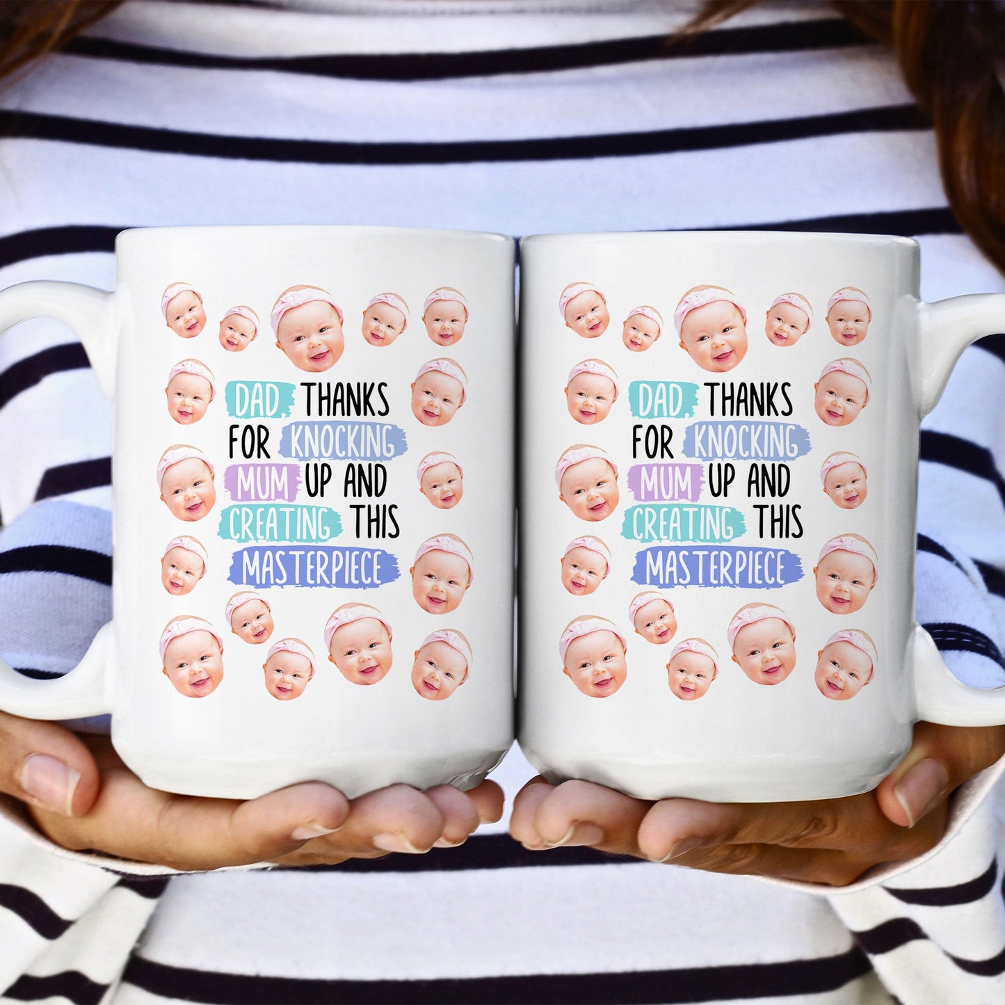 Thanks For Knocking Mum Up - Personalized Photo Mug