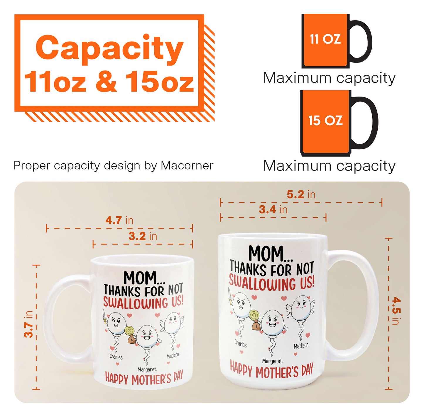 Thanks For Not Swallowing Us Funny Gift For Mother's Day - Personalized Mug