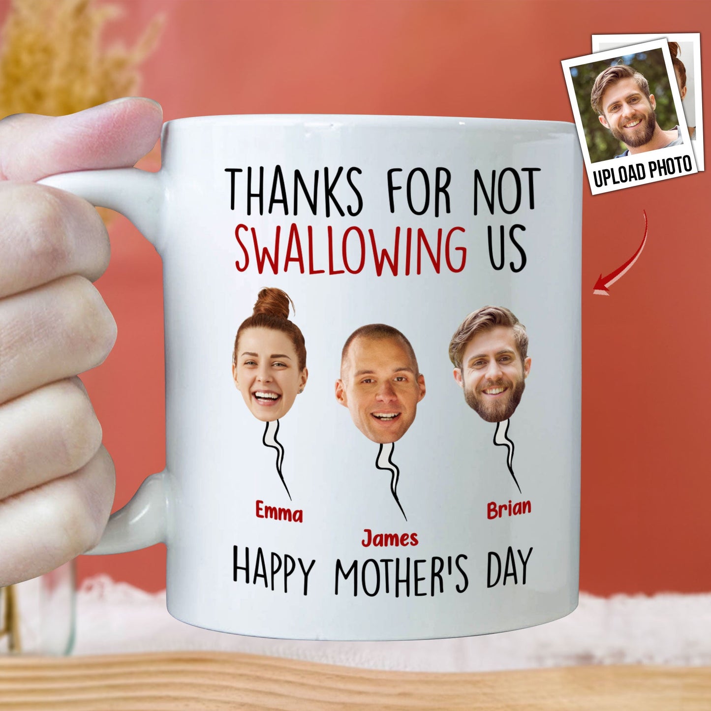 Thanks For Not Swallowing Us - Personalized Photo Mug