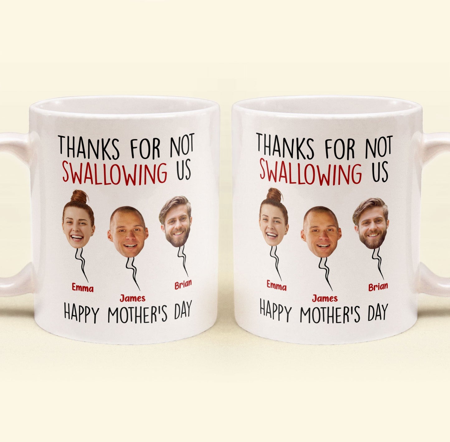 Thanks For Not Swallowing Us - Personalized Photo Mug