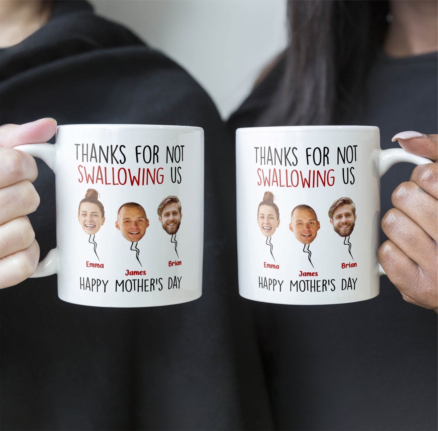 Thanks For Not Swallowing Us - Personalized Photo Mug