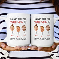 Thanks For Not Swallowing Us - Personalized Photo Mug