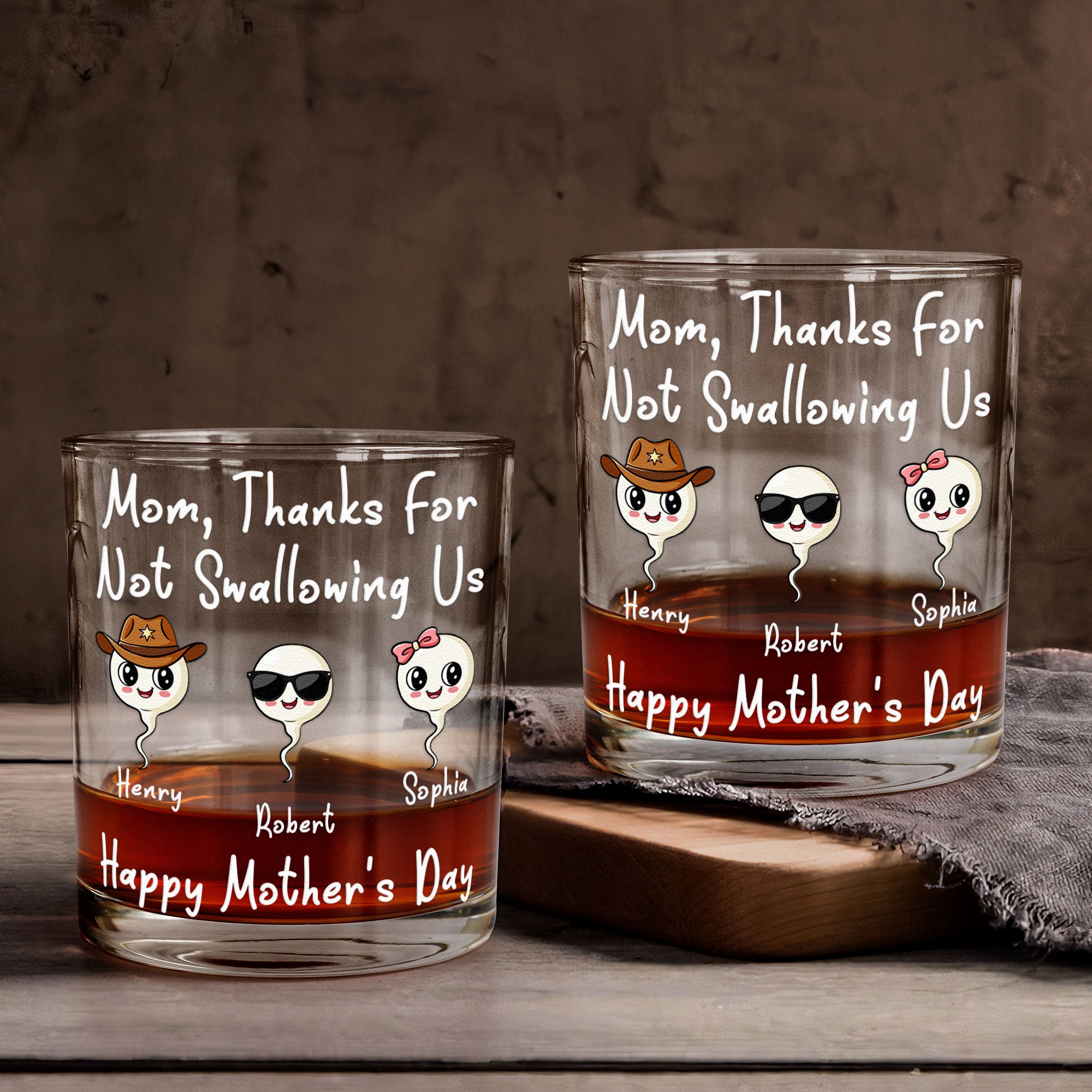 Thanks For Not Swallowing Us - Personalized Whiskey Glass
