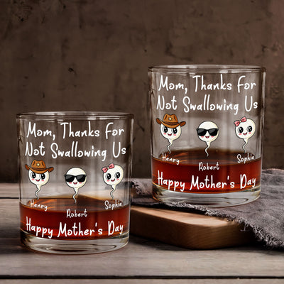 Thanks For Not Swallowing Us - Personalized Whiskey Glass