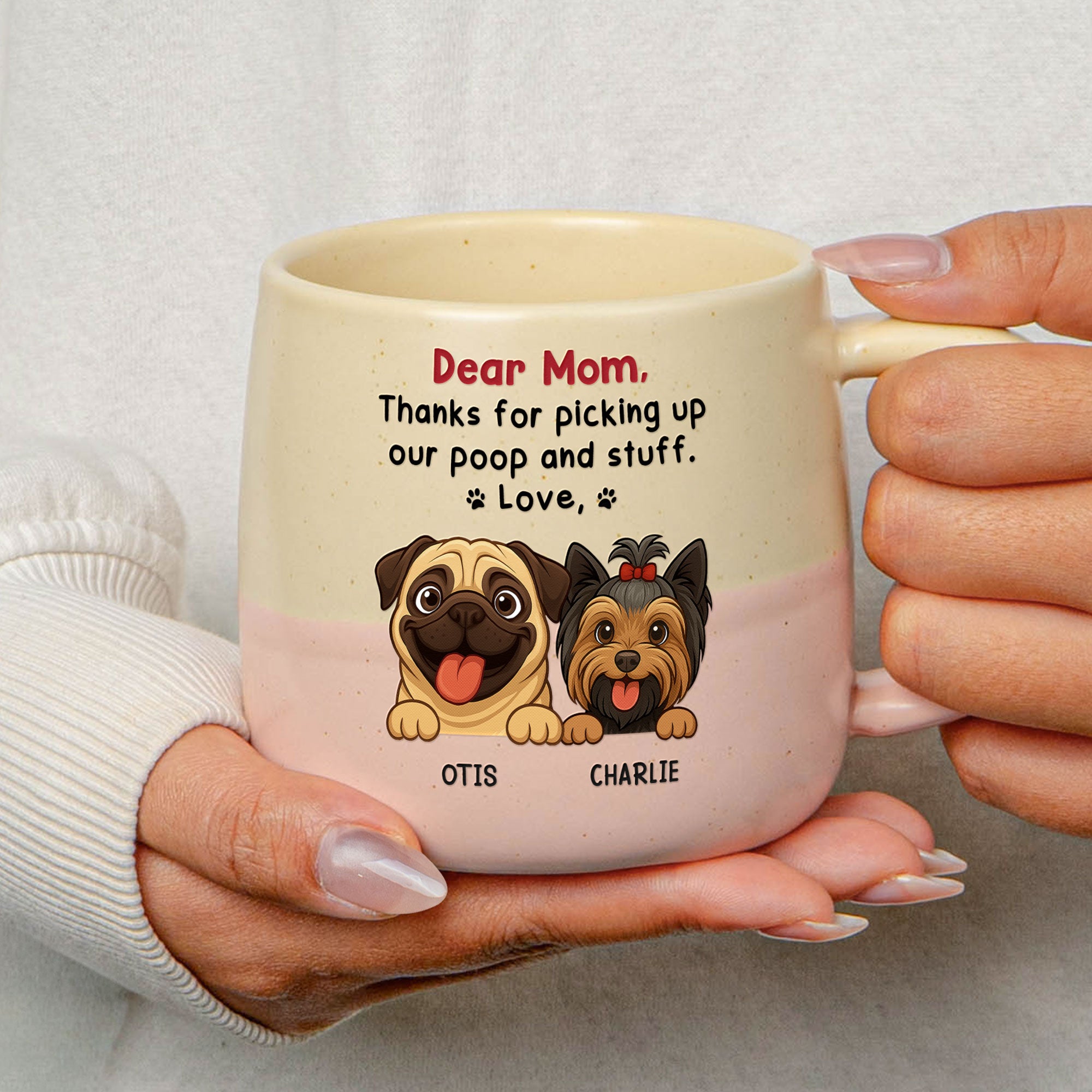 Thanks For Picking Up My Poop And Stuff - Personalized Two-Tone Mug